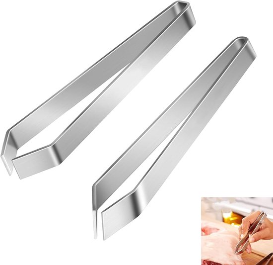 Ontwapeningstangen en Vistangen van Voedselveilig Roestvrij Staal, Perfect voor Zalm en Forelfilets, 12 cm Klemmen met Precisie