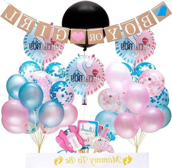 Onvergetelijke Geslachtsaankondiging Feestdecoraties - Baby Shower Aankondigingsmateriaal met verrassingselement . van Merkloos