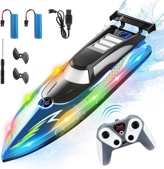 Op afstand bestuurbare boot - Hogesnelheidsboot - Waterpret - Automatische kantelfunctie - 325 cm - Blauw