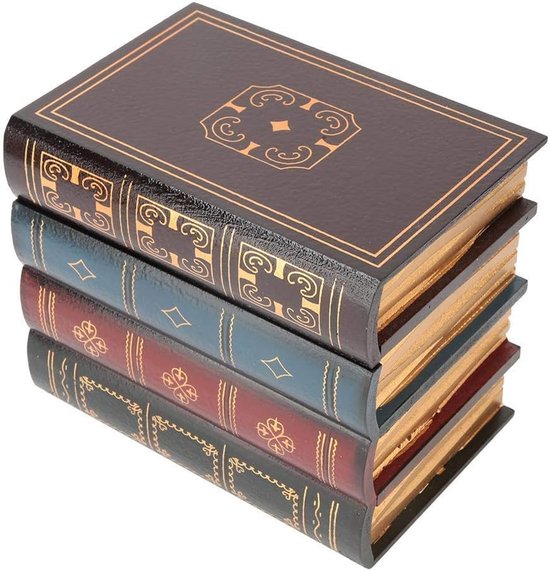 Opbergdoos, vintage decoratieve nep boek houten opbergdoos thuis kantoor opbergdoos plank decoratie (#1)