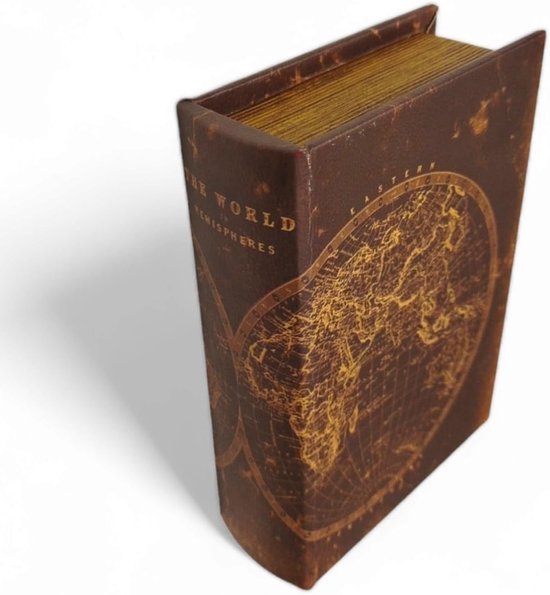 Opbergdoos voor boeken, papierdoos in bruin/goud