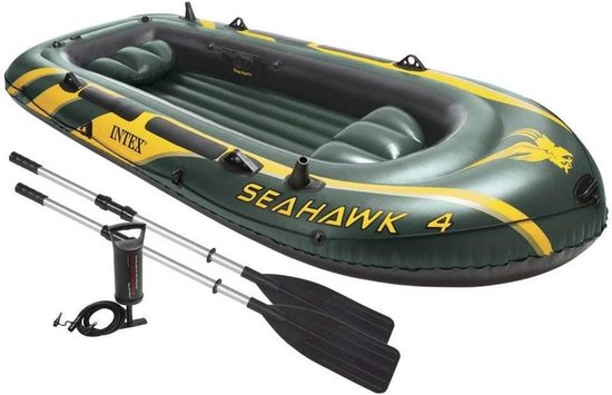 Opblaasbare Boot - Roeiboot Visboot - Varen en Vissen - Inclusief Pomp en Peddels - 351 cm - Groen