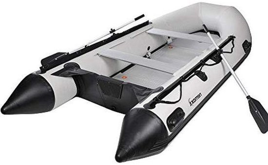 Opblaasbare Boot - Roeiboot Visboot - Watersport Avontuur - Inclusief Pomp Peddels - 230 cm - Lichtgrijs