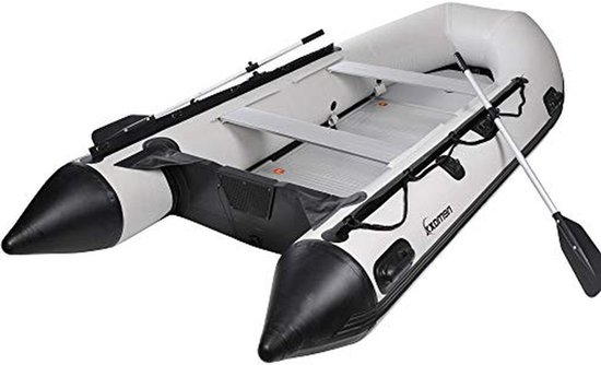 Opblaasbare boot - Rubberboot Roeiboot - Watersport recreatie - Compleet met pomp - 230 cm - Lichtgrijs