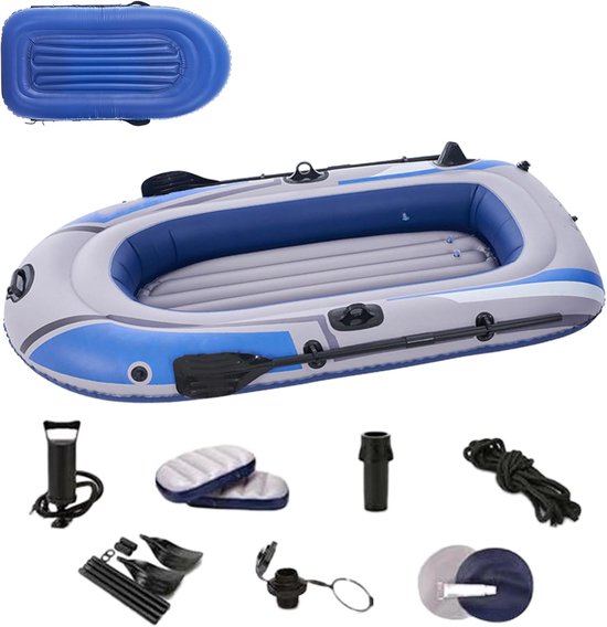 Opblaasbare Kajak - Draagbare Roeiboot - Vissen en Varen - Snelle Opzet - 230 x 125 cm - Blauw