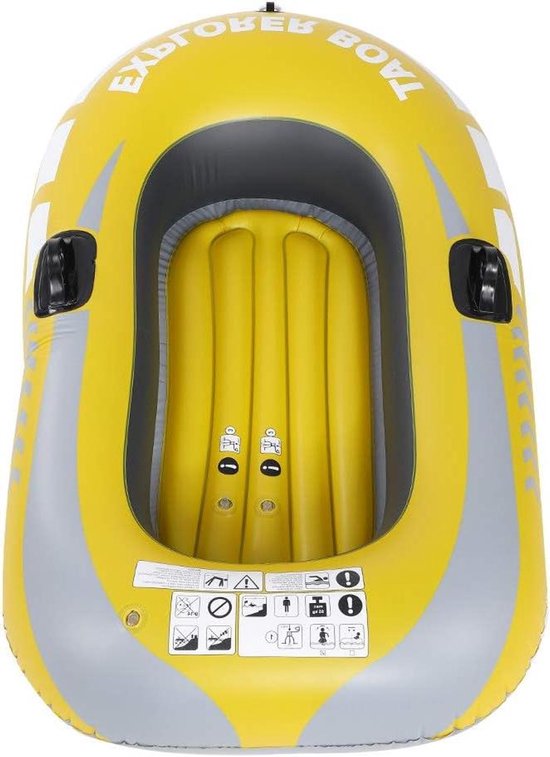 Opblaasbare Kajak - Roeiboot Kano - Waterpret Beleven - Arbeidsbesparend Peddelen - 1 Persoon - Geel