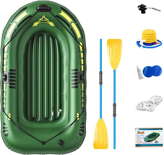 Opblaasbare Kajak - Visboot Vlot - Vissen en Raften - Snelle Opzet - 192x113x40 cm - Groen