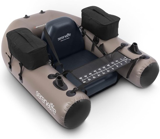 Opblaasboot met peddels - Grijs - PVC - Visdobber met 220 kg Capaciteit en Waterdichte Opbergzakken voor Hengelen