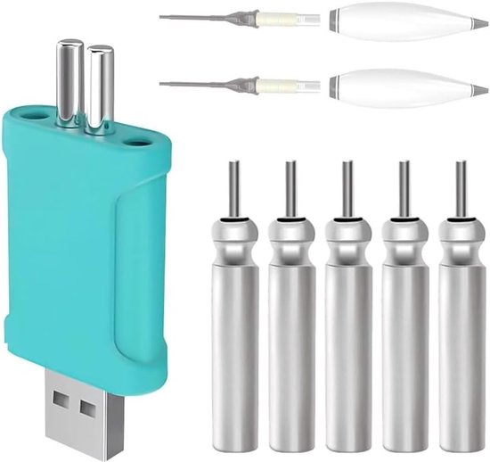 Oplaadbare LED Vissersdobbers Set met USB Lader - 7 Stuks, Ideaal voor Nachtvissen en Sportvissen van Merkloos