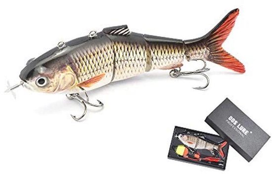 Oplaadbare Robotic Zwem Aas met LED Licht - 4 Segmenten Zelf voortbewegend Vissen Bait van Merkloos