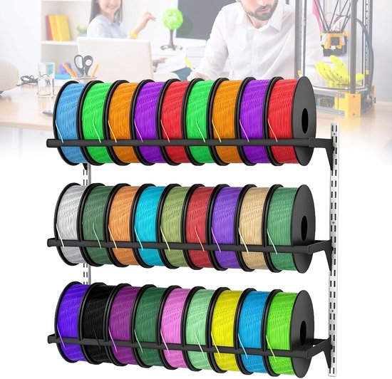 Opslagrek voor 3D Printer Filament - 3-laags Spoelhouder voor Filamentrollen, Organisatie en Efficiëntie