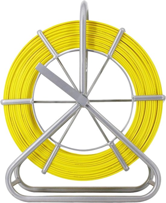 Optische Visspoel met 100 m Diameter en 0.5 cm Glasvezelstaaf, Ideaal voor Kabelinstallatie en Trekhulpmiddelen, Inclusief Stalen Stand en Rem