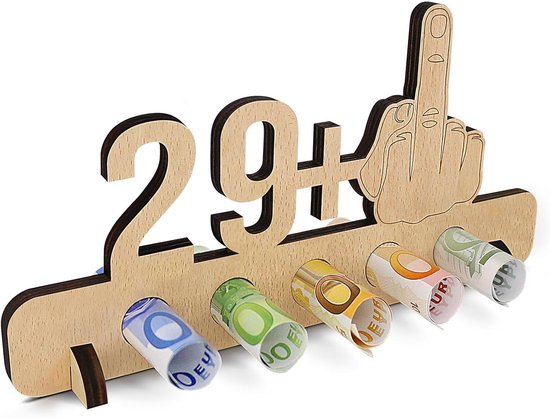 Opvallend geldgeschenk 30e verjaardag - 29 + 1 | Grappig grappig geldgeschenk bord | gastenboek cadeau | houten decoratie voor jubileum vrienden/familie/man/vrouwen creatief