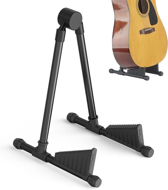 Opvouwbaar Gitaarstandaard - Gitaarstandaard voor Akoestische/Elektrische/Klassieke Gitaren en Viool, Ukelele, Bas, Lichtgewicht en Opvouwbaar, Draagbaar in tas. Gemakkelijk mee te nemen voor
