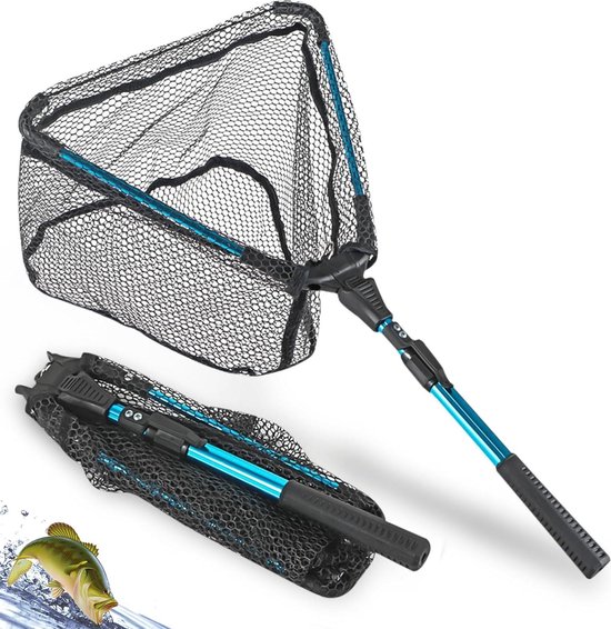 Opvouwbaar Luya-schepnet voor vissen - Blauw 90 cm - Fijnmazig - Vijver Algen - Visaccessoires van Luya