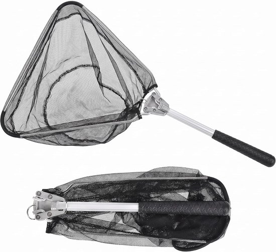 Opvouwbaar Schepnet - Zwart - 53 cm - Telescopisch Nylon Visnet - Voor Karper en Forel