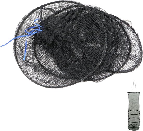 Opvouwbaar Visnet - Schepnet Vismand - Vissen Garnalen Vangen - Opvouwbaar Ontwerp - 82 cm - Zwart