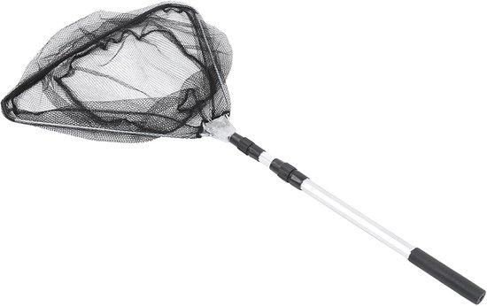 Opvouwbaar Visschepnet - Telescopisch Schepnet - Vissen Vangen - Visvriendelijk Gaas - Tot 118 Cm - Zwart