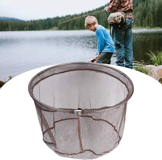 Opvouwbare Schepnetkop - Visnet Kop - Vissen Vangen - Snel Drogen - 40 cm Diameter - Zwart van Merkloos