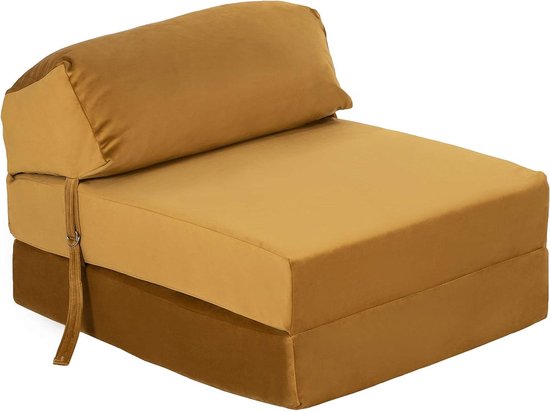 Opvouwbare Z-Stoel - Logeerbed Matras - Ontspannen Zitten - Ergonomisch Ontworpen - 60x168cm - Tumeric