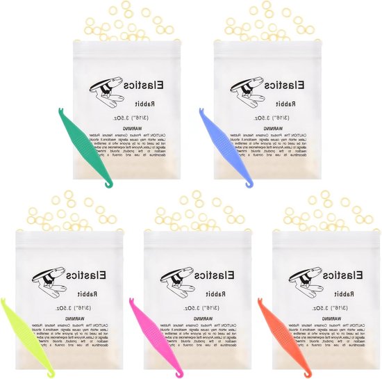 Orthodontische Elastische Rubber Bands, 500 Stuks Traction Bands voor Beugels met 5 Stuks Elastische Plaatsers voor Optimale Tandcorrectie