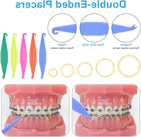 Orthodontische Elastische Rubberbanden, 500 Stuks voor Beugels, Ideaal voor Tandarts en Tandenrechtzetten, 6.4mm Dikte van Merkloos