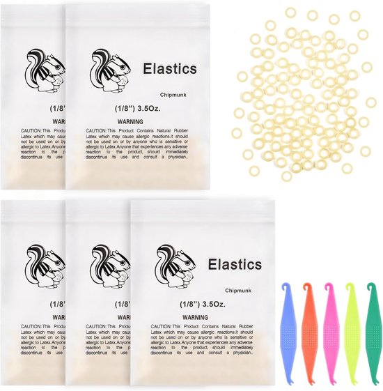 Orthodontische Elastische Rubberbanden, 500 Stuks voor Beugels, Tandarts Gebruik, 3.2 mm, Ideaal voor Tandencorrectie en Beugelbehandeling