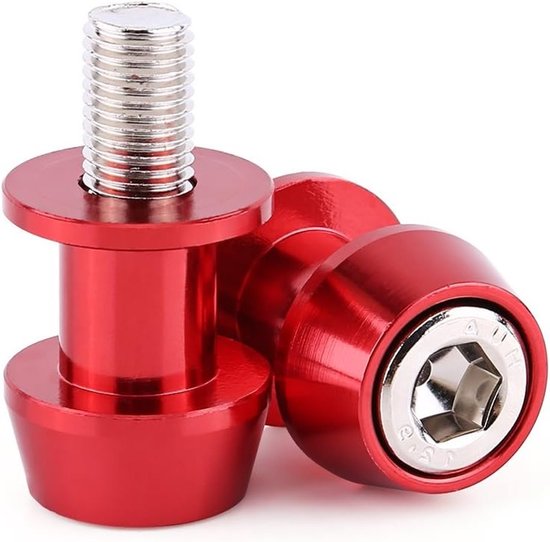 Oscillerende Arm Spoel en Swivel Arm Houder voor Motorfiets, CNC Aluminium M8/M10 Schroef, 2 Stuks, 8 mm, Rood, Duurzaam en Lichtgewicht