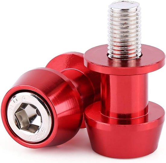 Oscillerende Arm Spoel en Swivel Arm Houder voor Motorfietsen, CNC Aluminium M8/M10, Set van 2 Stuks, 8 mm, Rood, Duurzaam en Lichtgewicht