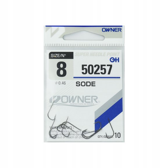 Owner 50257 Haken Maat #8 Zwart Glans 10 Stuks