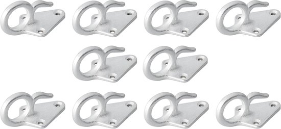 Pack of 10 Metal Tarpaulin Hooks with Eyelet, Net Hooks, Fixing Hooks, Tension Hooks for Trailer Net, Tarpaulins, Load - ShopVlot