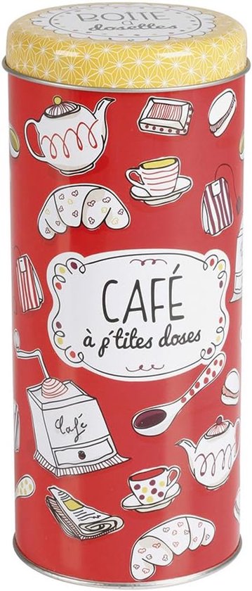 Paddoos, metaal, opslag en opslag, grappig design, 7,5 x 18 cm, rood