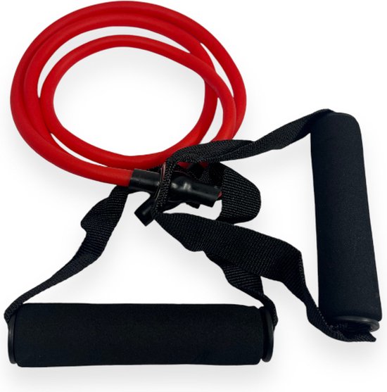 Padisport Fitness Tube Medium - Weerstandsbanden En Weerstandstubes - Katrol Schouder - Weerstandsbanden Met Handvatten - Elastic Bands Fitness - Gym Elastieken - Sport Apparatuur Voor Thuis - Weerstandband - Fitness Elastiek Met Handvat van Merkloos