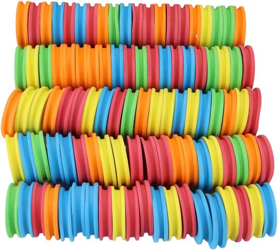Pak van 100 Visschuimspoel met Slot, Rewinder Vislijn Rond Schuim Orfach Winder Tool Line Winder Willekeurige kleur