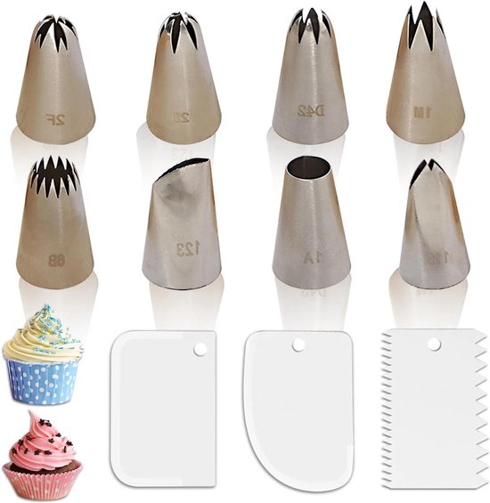 Pakjes Crèmekleurige Spuittip Decoratietip Bakset - Kwaliteit Veelzijdigheid Gemakkelijk Schoonmaken - Bakliefhebber Keukengereedschap . van Merkloos