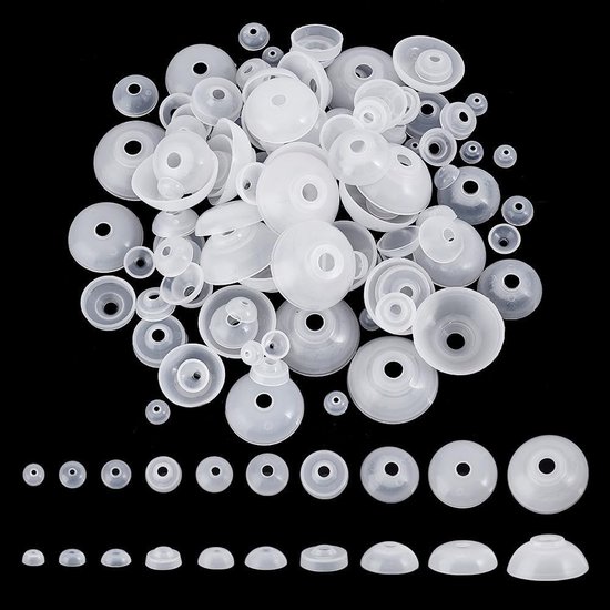PandaHall 140 stuks 10 maten sluitringen voor veiligheidsogen, plastic ringen, amigurumi ogen, ruggen, zinklood ontworpen ringen voor gehaakte ogen, 10 ~ 38 mm, veilige sluitringen voor