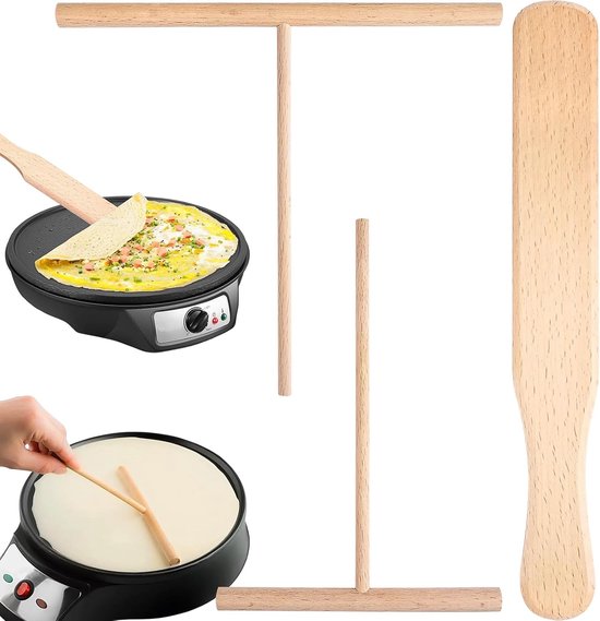 Pannenkoekenverdeler van beukenhout