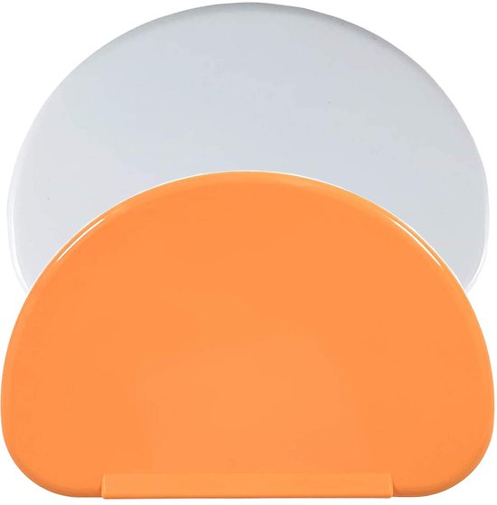 Patisserie, deegschraper van kunststof, deegsnijder, 2 stuks, spatels voor brood, keuken, pannenkoeken, voor deeg, kaas, chocolade, 15,8 x 10,3 cm (oranje, wit)