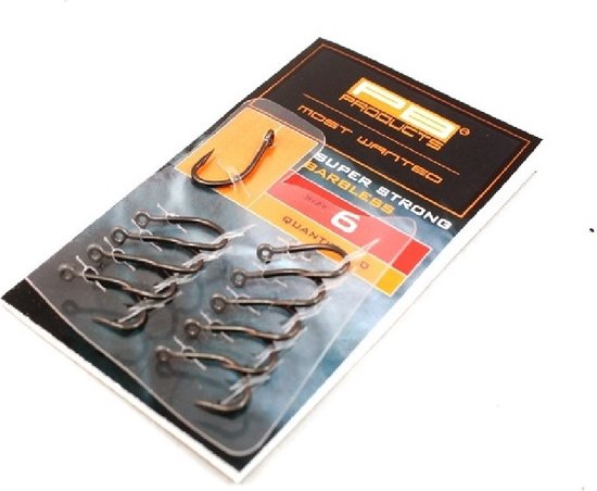 PB Products - Barbless Super Strong Hook - Weerhaakloze Karperhaken 10 stuks - Maat 6
