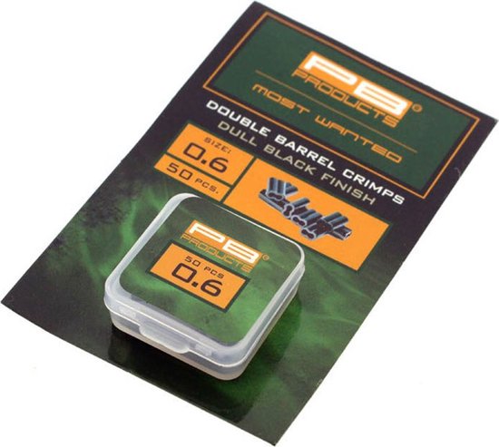 PB Products - Double Barrel Crimps Dull Black - 50 stuks - 0,6 mm van PB Products