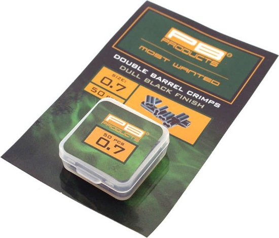 PB Products - Double Barrel Crimps Dull Black - 50 stuks - 0,7 mm van PB Products