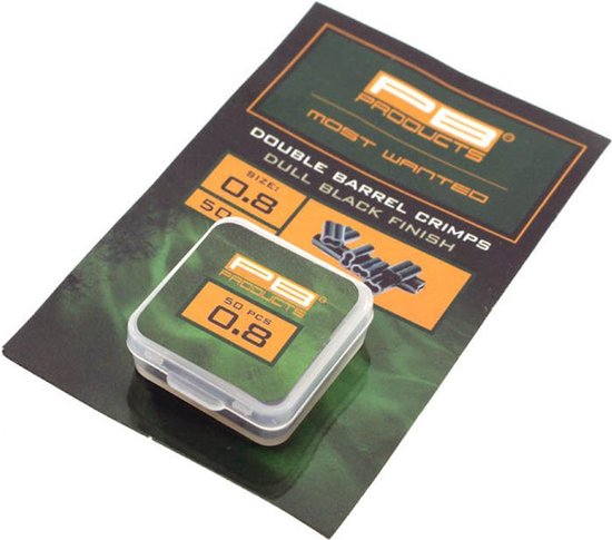 PB Products - Double Barrel Crimps Dull Black - 50 stuks - 0,8 mm van PB Products