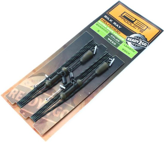 PB Products - Ready2Go Silk Ray Extra Safe Heli-Chod Leader 90 cm - 2 stuks - Gravel van PB Products