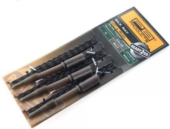 PB Products - Ready2Go Silk Ray Hit & Run Inline Leader 90 cm - 3 stuks - Weed van PB Products