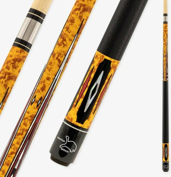 Pegasi Poolkeu 2-delig Premium 146cm - 13mm lijmpommerans - Biljartkeu - Keu Yellow van Pegasi