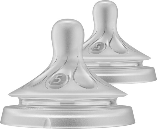 Philips Avent Natuurlijke Zuigreflex – Snelheid 5, 6+ maanden, 2 stuks - SCY965/02 - Flesspenen van Philips