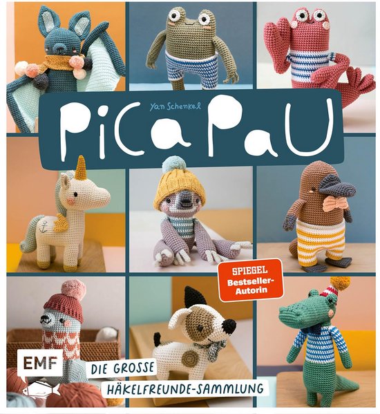 Pica Pau verzamelbundel: Veel schattige Amigurumi dieren haken - bij, hond, snaveldier en meer van Merkloos