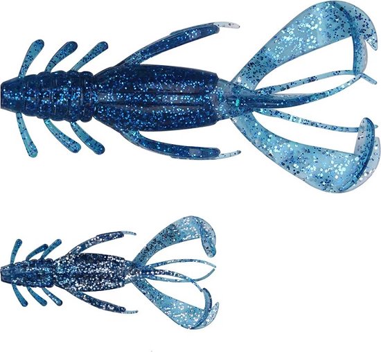 PikeAttack-Creature bait-Set 4 stuks-Roofvissen-Carolinarig-texasrig-Creaturebait-Softbait-Crawfish van Alwonder