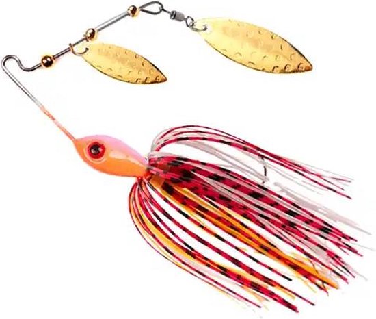 PikeAttack - Spinnerbait - Roofvissen - Rood/wit/geel - 10cm - 15g van PikeAttack
