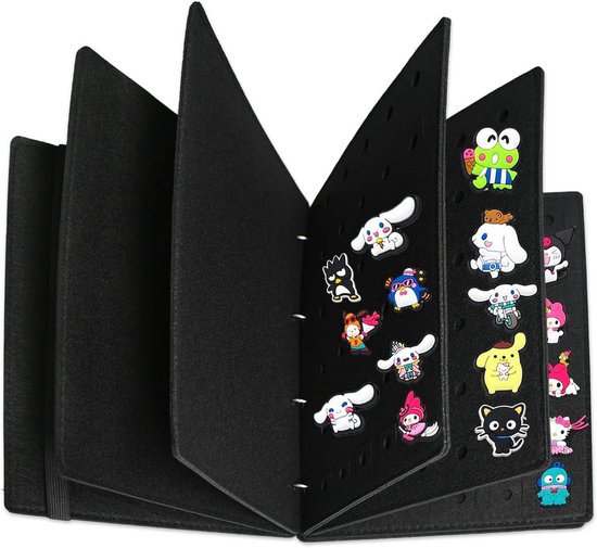 Pin Presentatieboek Zwart met 6 Pagina's voor Broches en Schoenbedels van Merkloos